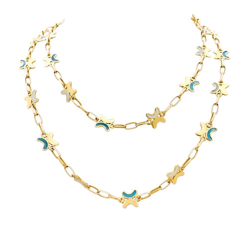 Collier Collier CHAUMET en or jaune et émail « plique-à-jour ». 58 Facettes 34785