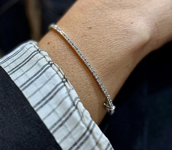 Bracelet Bracelet rivière de diamants , or blanc 18 carats 58 Facettes