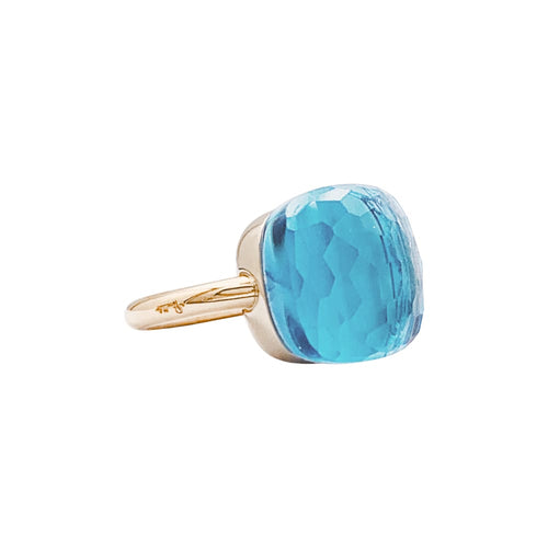 Ring 49 Ring Pomellato, "Nudo Maxi", zwei Goldarten und blauer Topas. 58 Facettes 35352