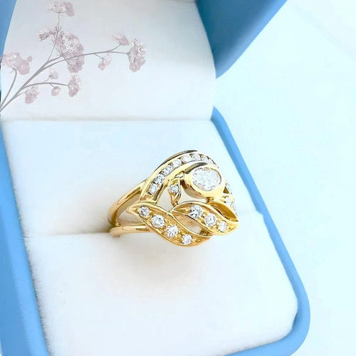 Bague 50.5 Bague vintage or jaune, diamants pour 0,90 carat 58 Facettes AA 1728