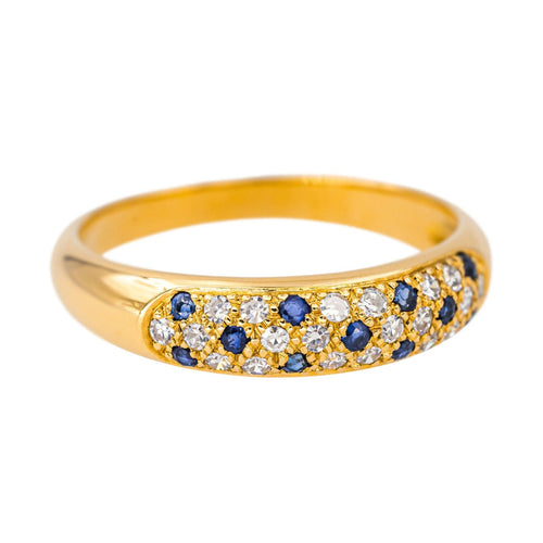 Bague 53 Bague  Jonc Or jaune Diamant, Saphir 58 Facettes 4207983CN