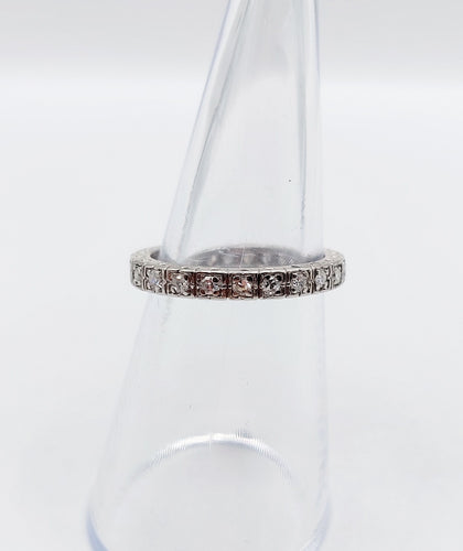 Bague 50.5 Alliance américaine art déco platine et diamants 58 Facettes A05316