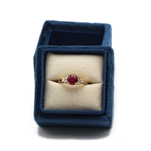 Bague 51 Bague Or 750‰, rubis synthétique et diamants 58 Facettes 1119