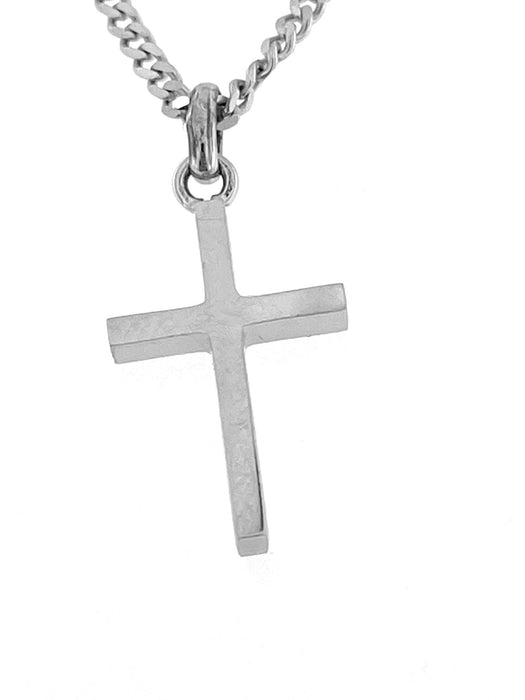 Collier Pendentif croix italienne avec chaîne de Chini en or blanc 58 Facettes