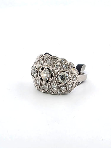 Bague 53 1983 D - Anello en platine avec diamants 58 Facettes