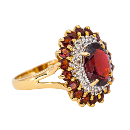 Bague 55 Bague Pompadour  Or jaune Grenat, Diamant 58 Facettes 4523259CN