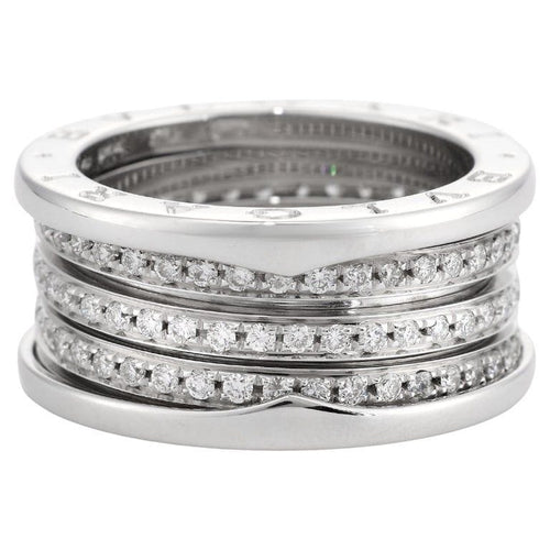 BULGARI - Bague B.Zero1 or blanc diamants 58 Facettes