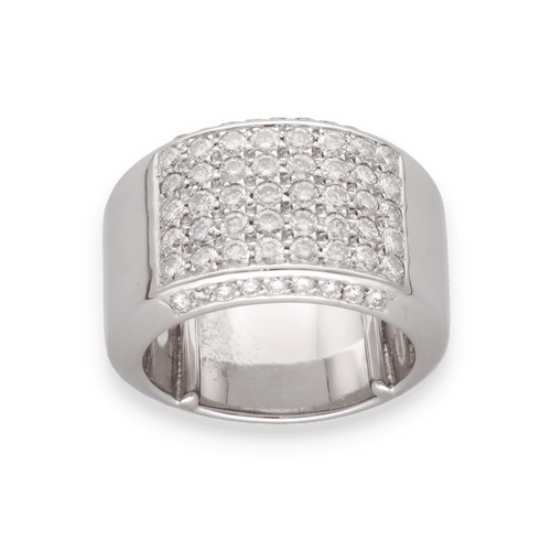 Bague 55 Bague en or gris massif avec diamants 2 Cts 58 Facettes