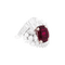 Bague 56 Bague jupe rubis, diamants, platine. 58 Facettes 34673