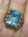 Bague Bague ancienne or jaune aigue marine 58 Facettes