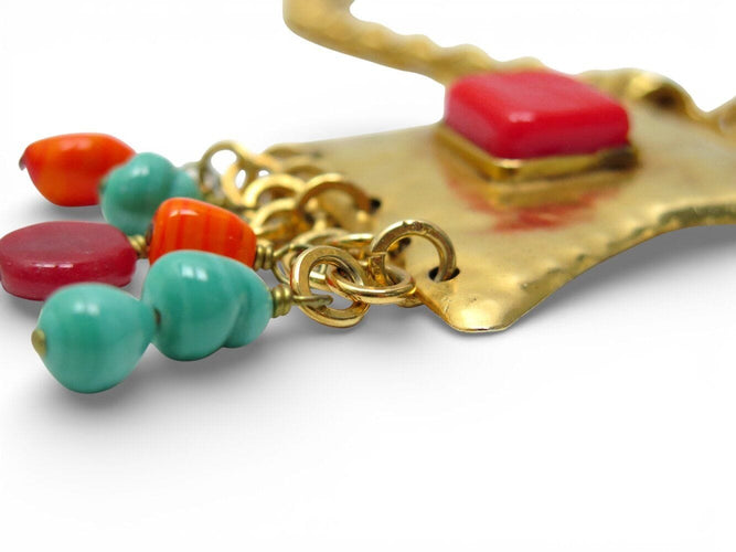 Collar vintage collar CHRISTIAN LACROIX colgante charms piedras borla 58 Facettes 272656