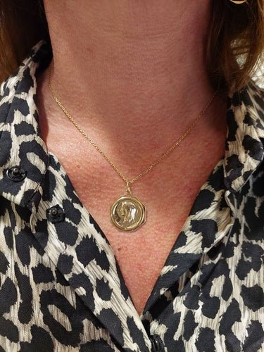 Pendentif Médaille Vierge or jaune signée P.BRANDT 58 Facettes 091221