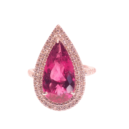 Bague 54.5 Bague or blanc et tourmaline 58 Facettes 4806