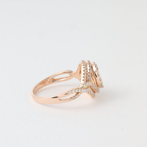 Bague 54 Bague de fiançailles diamants or rose 58 Facettes