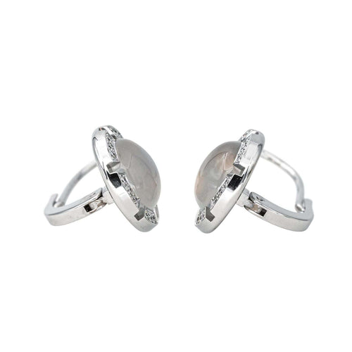 Boucles d'oreilles Chaumet Boucles d'oreilles Dormeuses Class One Croisière Or blanc Pierre de lune, Diamant 58 Facettes 4552100CN