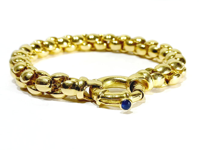 Bracelet Bracelet or jaune et saphir 58 Facettes