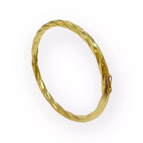Bransoleta z żółtego złota z wygiętym otworem