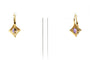 Boucles d'oreilles Boucles d’oreilles en or jaune 18 carats et améthystes, diamants taille brillant 58 Facettes B799