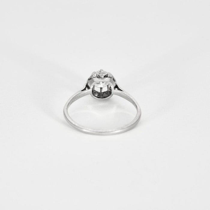 Bague 59 Bague Solitaire Diamant 0,60ct or blanc et platine 58 Facettes GU150