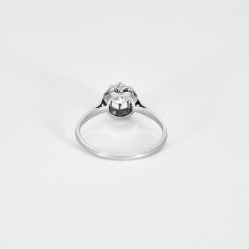Bague 59 Bague Solitaire Diamant 0,60ct or blanc et platine 58 Facettes