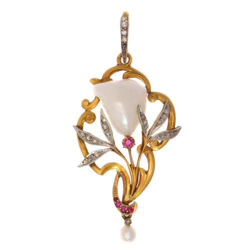 Pendentif L'art de la nature : le pendentif en perles Art nouveau 58 Facettes 19063-0047
