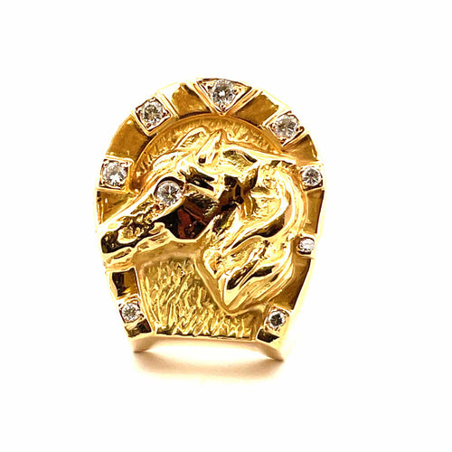 Bague Bague fer à cheval en or 18 carats et diamants 58 Facettes