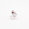 Bague 55 Bague or blanc avec diamants et rubis 58 Facettes