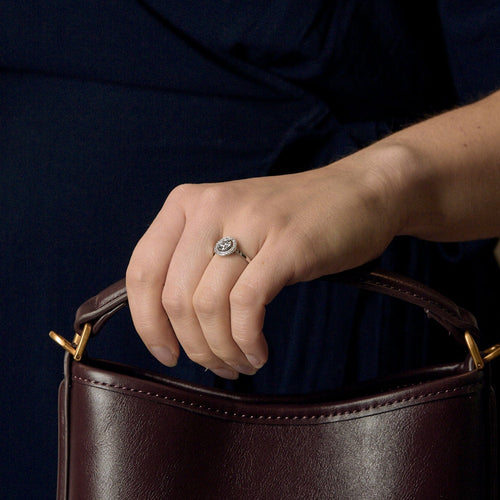 Bague 54,5 Charmente Bague en platine et diamants taille ancienne 58 Facettes CHAL1116