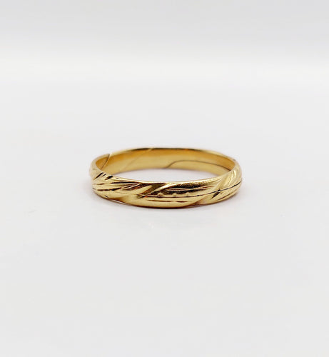 Bague 55 Alliance jumelée victorienne or 18k finement travaillée (circa 1880) 58 Facettes A06332