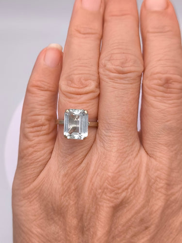 Bague 50 Bague vintage or gris aigue-marine 58 Facettes