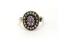 Bague 50 Bague Napoléon III en or jaune et argent sertie d'une tourmaline et de perles 58 Facettes B562