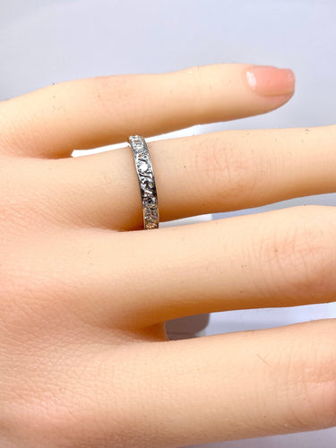 Půl Snubní prsten v Platina a diamanty