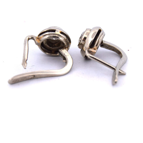 Boucles d'oreilles Boucles d'oreilles antiques en diamant - Or blanc 58 Facettes