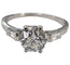 Antiker Platinring um 1920, Altschliff-Diamant 1,25 Karat und zwei Baguette 