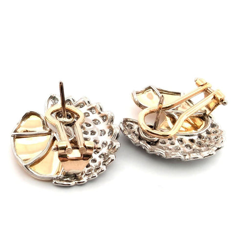 Boucles d'oreilles Boucles d'oreilles en platine et or avec diamants 58 Facettes