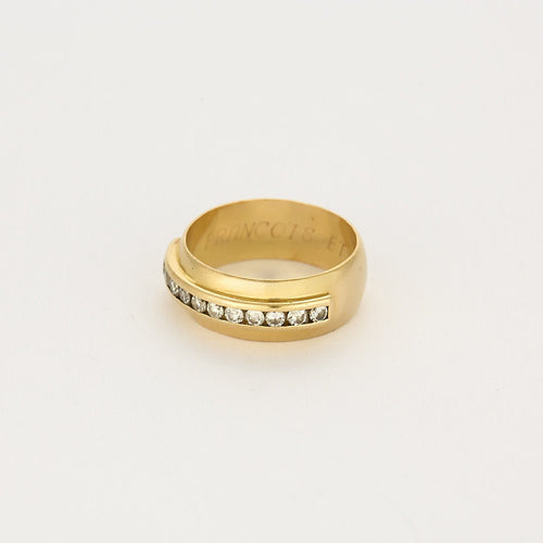 Bague 56 Bague jonc en or jaune 18K diamants 58 Facettes ALE42765