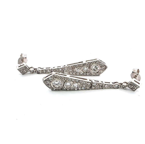 Boucles d'oreilles Boucles d'oreilles en platine avec diamants 58 Facettes