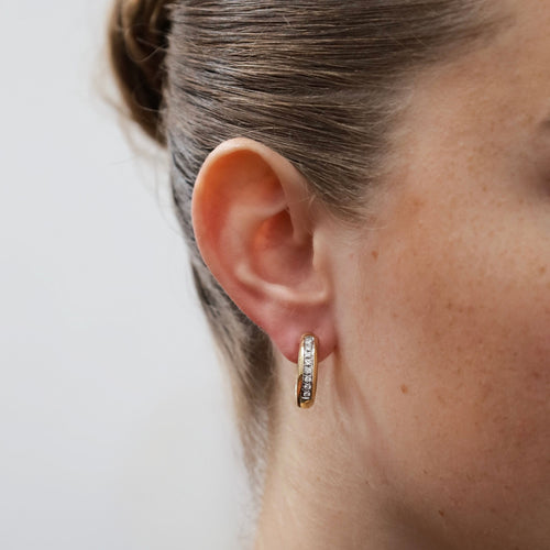 Boucles d'oreilles Boucles d'oreilles créoles vintage avec diamants 58 Facettes 2503038