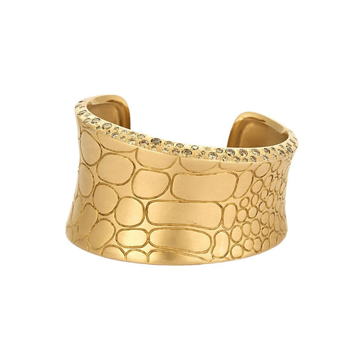 Bracelet POMELLATO - Bracelet en or rose représentant des écailles de crocodile sertie de diamants 58 Facettes