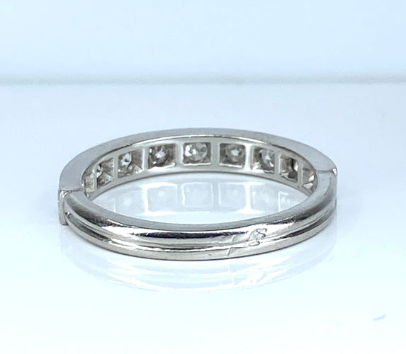 Půl Snubní prsten v Platina a diamanty