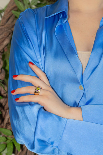 50 Bague Or jaune Péridot, Améthyste 58 Facettes 4442218RV