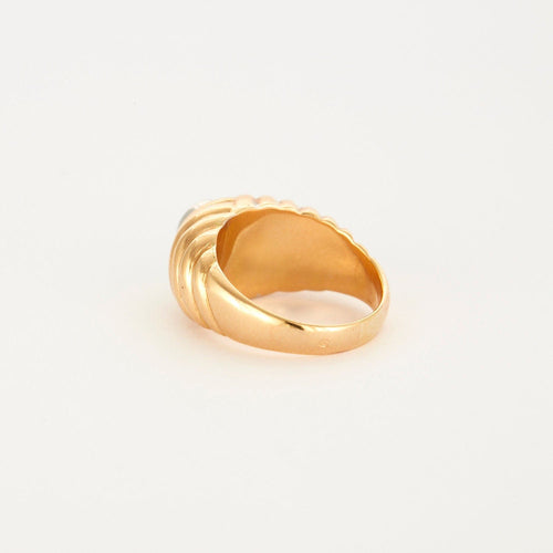 Diamantring i gult guld