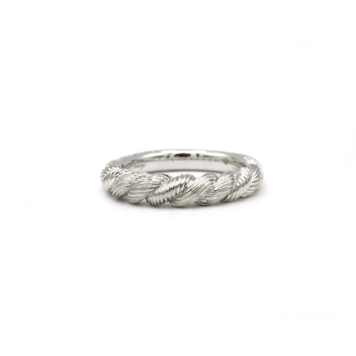 Bague 49 POIRAY - Bague ciselée or blanc 58 Facettes 240274R