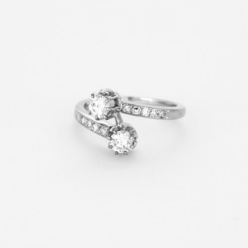 Bague 52 Bague toi et moi or gris et diamants 58 Facettes 250025