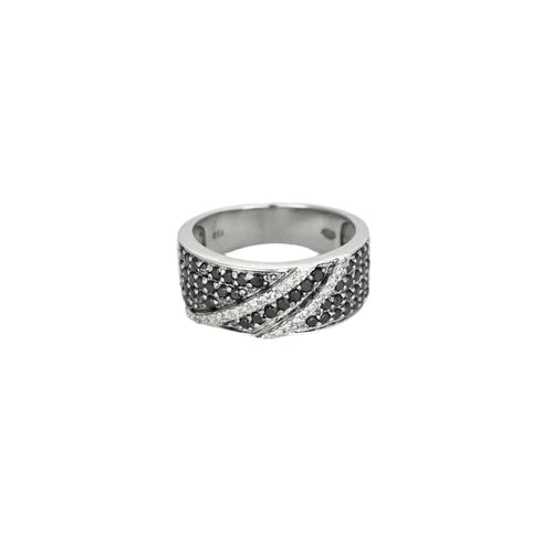Bague 51.5 Bague Bandeau en or blanc sertie de diamants 58 Facettes LP1149