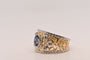 Bague Bague saphir 0,95 carats, diamants, or bicolore 58 Facettes
