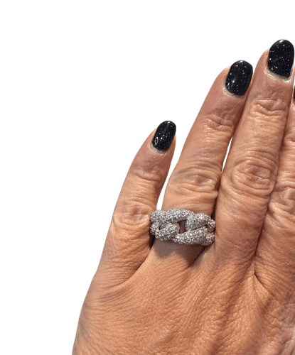 Bague 54 Bague Maillon Or blanc et Diamants 58 Facettes 1.0000303/1