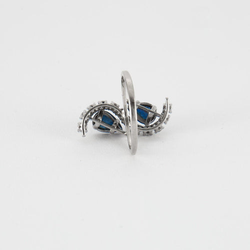 Bague 48 Bague Vintage Or Gris Saphirs Diamants 58 Facettes LOT 3701