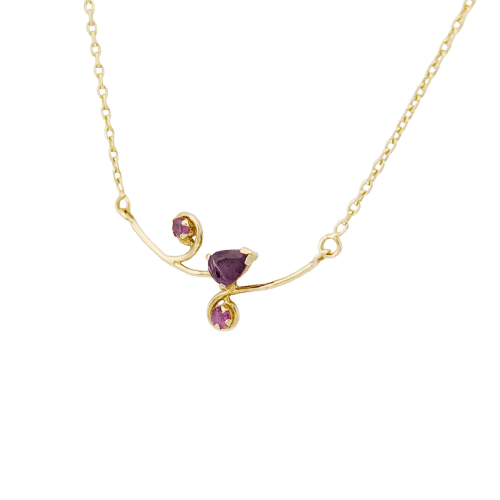 Collier Collier en or jaune  et rubis 58 Facettes 32891