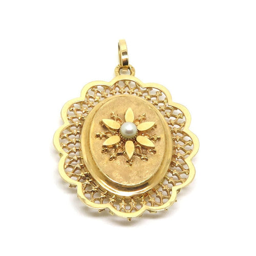 Pendentif Pendentif en or jaune et perle 58 Facettes